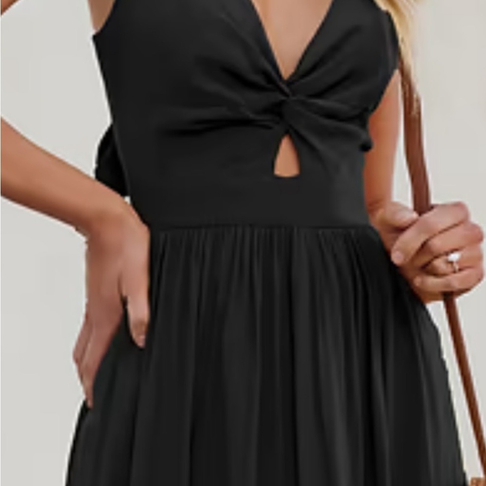 Cupshe Black Backless Knot Dress